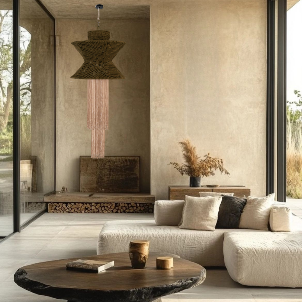 AURELY VERDE Y BEIGE - LÁMPARA COLGANTE DE ARTI - SEDA