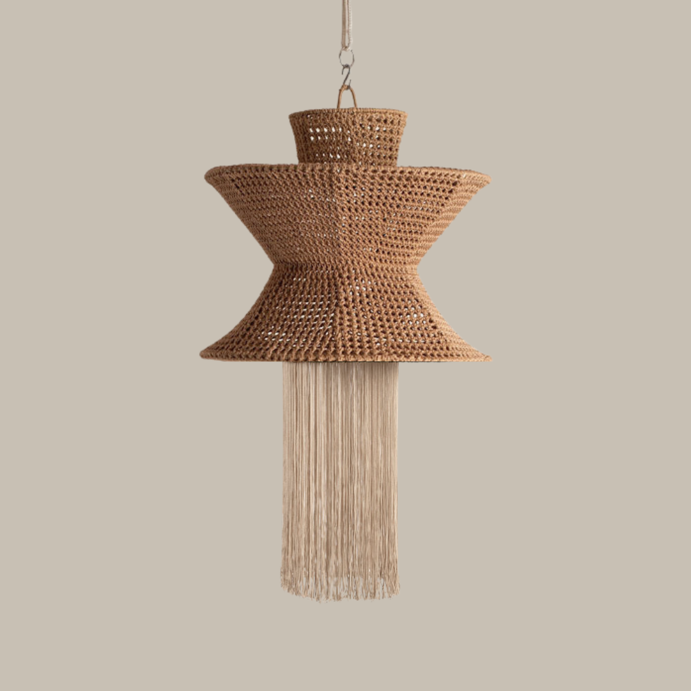 AURITA BEIGE Y ARENA - LÁMPARA COLGANTE DE ARTI - SEDA