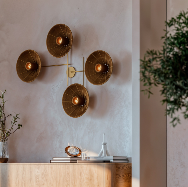 SOLUNA 02 - LÁMPARA DE PARED DE PAPEL KRAFT