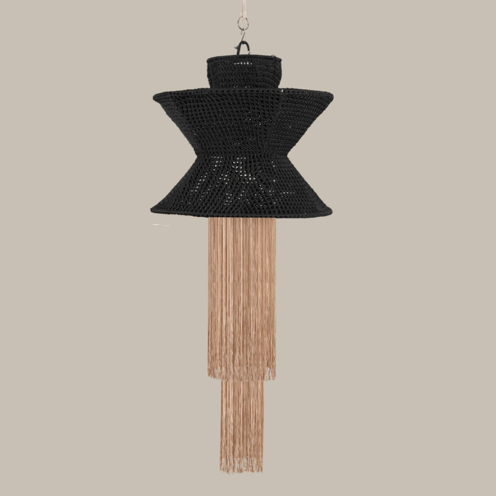 AURELY NEGRO Y BEIGE - LÁMPARA COLGANTE DE ARTI - SEDA