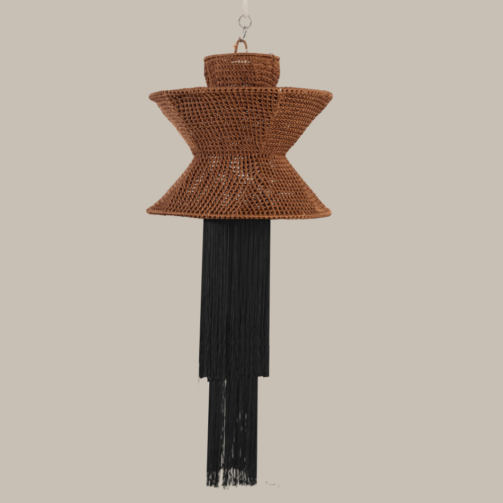 AURELY CAFÉ Y NEGRO - LÁMPARA COLGANTE DE ARTI - SEDA