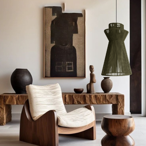 LILITH OLIVO II - LÁMPARA COLGANTE DE ARTI-SEDA